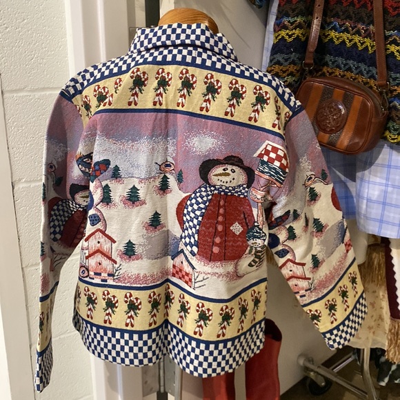 Vintage BEA Classics Woven Snowman Trucker Jacket - Picture 3 of 7